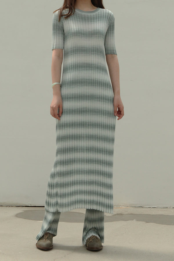 SWAYING/KNIT gradient striped dress SW211LS06
